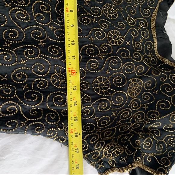 Vintage 80s/90s Beaded Cocktail Short Sleeved Dress. Size M. - Picture 13 of 16